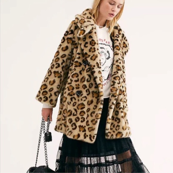 Halogen Leopard Print Faux Fur Coat - XS/S - Picture 6 of 16